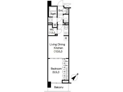 BRILLIA IST三軒茶屋アイビーテラス(1LDK/4階)の間取り写真