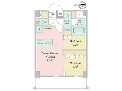 LIME RESIDENCE KAWAGUCHI イースト(2LDK/6階)の間取り写真