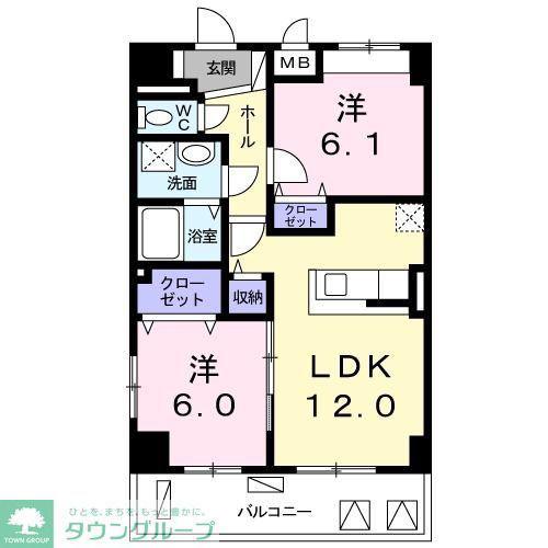 コンフォールシュー(2LDK/2階)の間取り写真