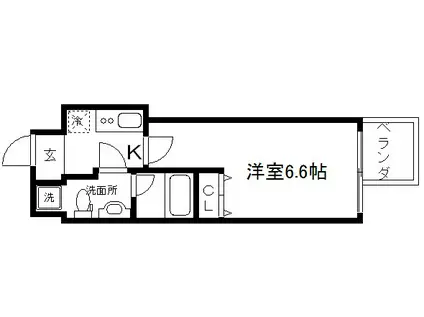 プレサンスNEO京都烏丸(1K/6階)の間取り写真