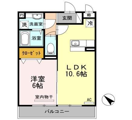 セントヴィレッジ(1LDK/2階)の間取り写真
