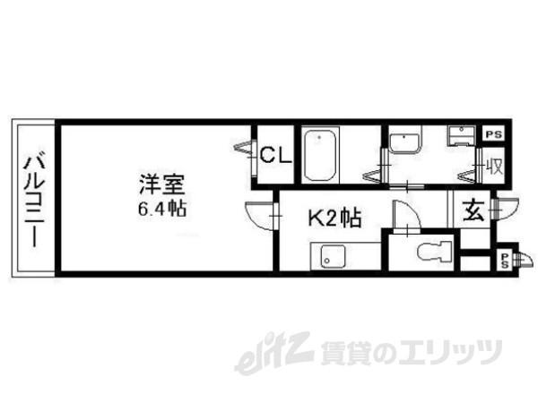 SCRAMBLE OASIS(1K/2階)の間取り写真