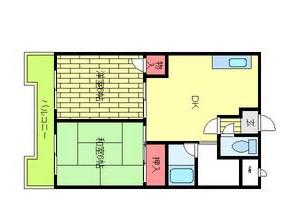 サンシティ摂陽(2LDK/5階)の間取り写真