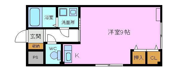 グレイス西山台(ワンルーム/2階)の間取り写真