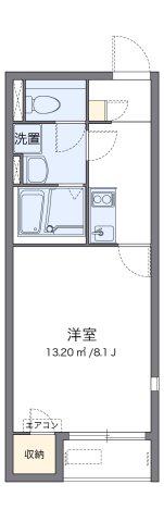 レオネクスト行橋II(1K/1階)の間取り写真