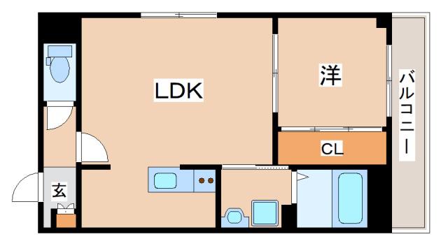 サンシエ神戸元町(1LDK/2階)の間取り写真