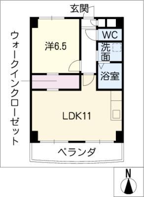 YS STAGE WAKAMIYA(1LDK/7階)の間取り写真