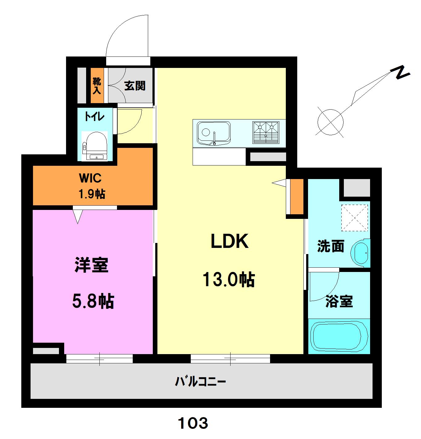 けやきテラス(1LDK/1階)の間取り写真