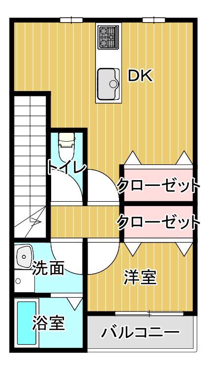ELF松柏(1DK/1階)の間取り写真