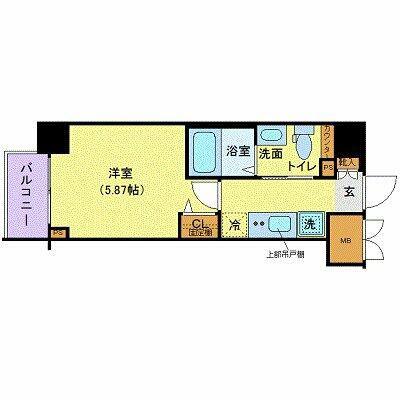 フェルクルールプレスト西横浜(1K/4階)の間取り写真