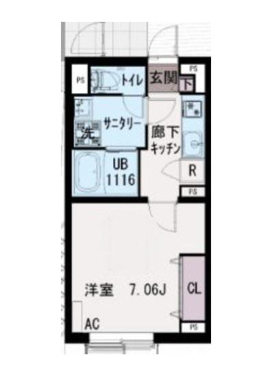 イクシオ 文蔵(1K/1階)の間取り写真
