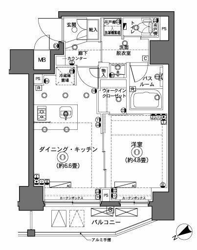 ZOOM横浜(1DK/5階)の間取り写真
