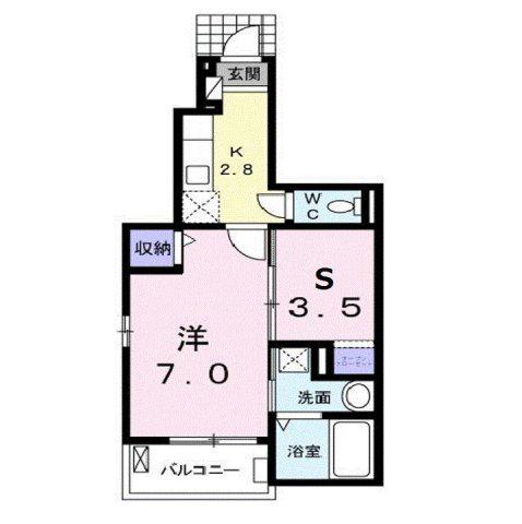 グリーチネ ローザ(1SK/1階)の間取り写真