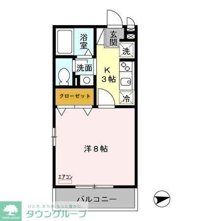 モナリエールジョイ(1K/2階)の間取り写真