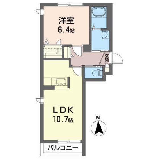 シャロム鎌倉II(1LDK/1階)の間取り写真
