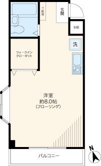 NR5番館(ワンルーム/3階)の間取り写真