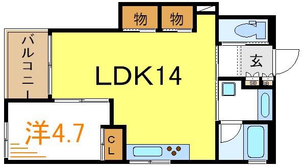 SUNNY COURT(1LDK/2階)の間取り写真