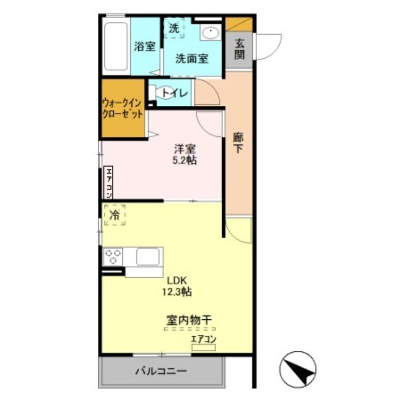 プラド大宮(1LDK/3階)の間取り写真