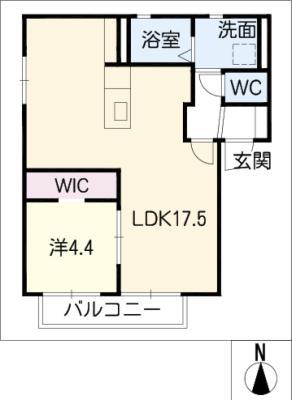 リニモ はなみずき通駅 徒歩16分 2階建 築24年(1LDK/2階)の間取り写真