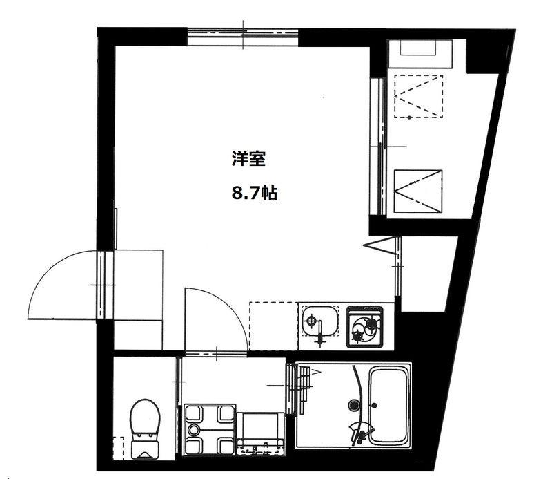 B CASA 蔵前(ワンルーム/5階)の間取り写真