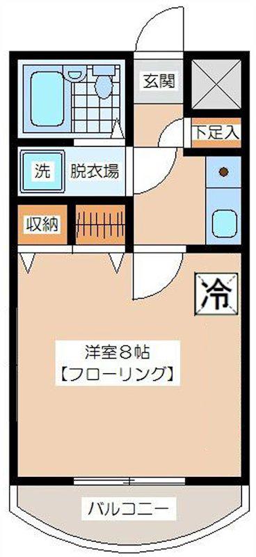 ウインベルソロ世田谷赤堤(1K/4階)の間取り写真