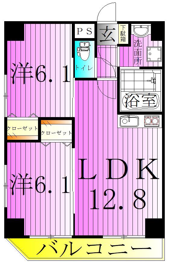 BLISS RESIDENCE ブリス レジデンス(2LDK/7階)の間取り写真