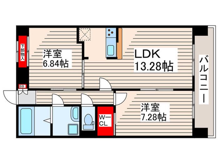 コモン西葛西(2LDK/10階)の間取り写真
