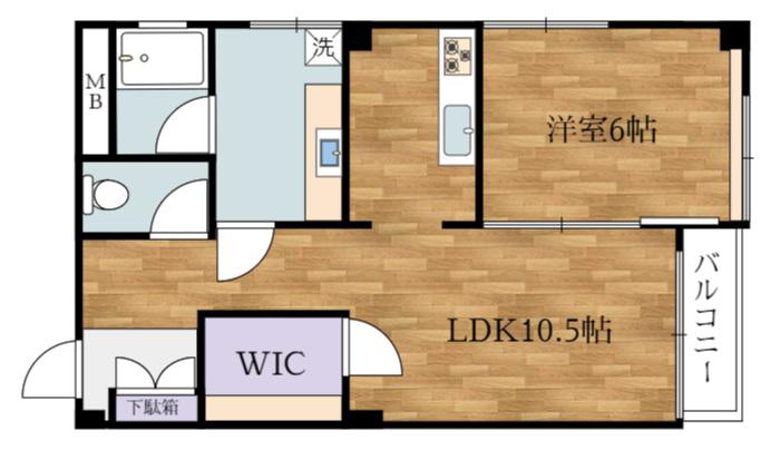 第2水口ビル(1LDK/2階)の間取り写真