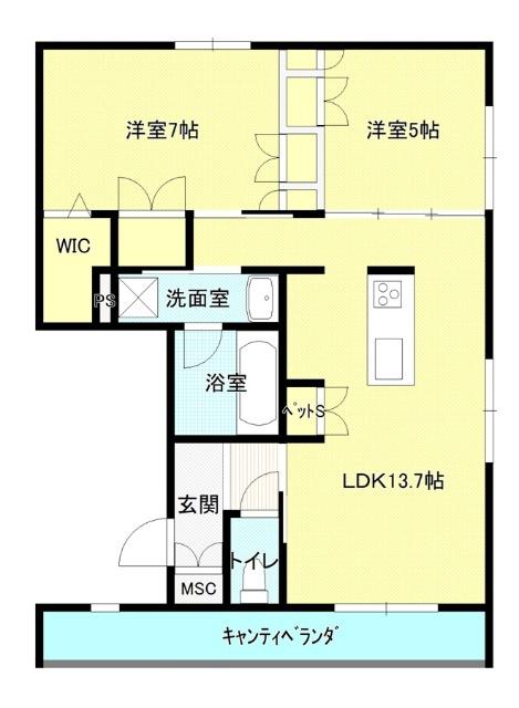 イーストサイド新白岡(2LDK/2階)の間取り写真