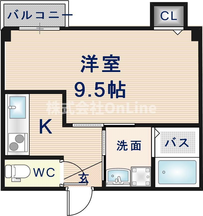 パールハイツ(1K/1階)の間取り写真
