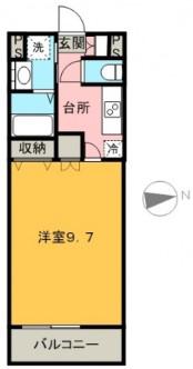 プラッツ(1K/2階)の間取り写真