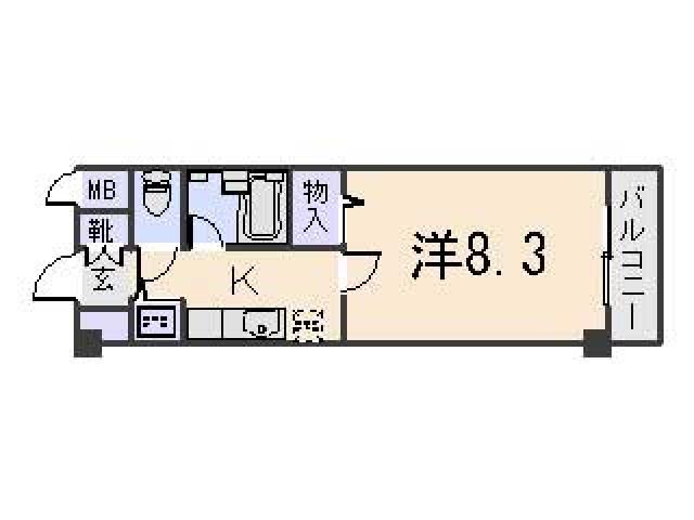 ルミナスヨシ(1K/1階)の間取り写真