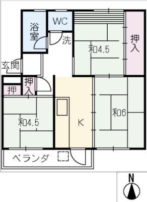 エシール明正(3K/5階)の間取り写真