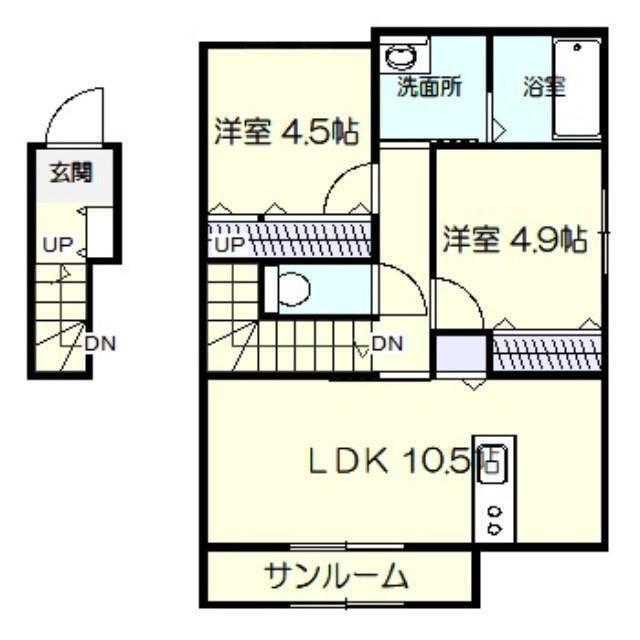 ファレノプシス(2LDK/2階)の間取り写真