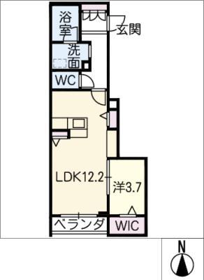 シャーメゾン奥平(1LDK/2階)の間取り写真