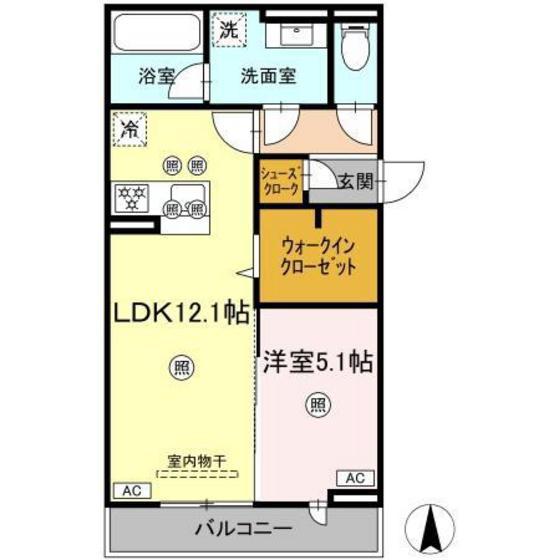 LUVERIA(1LDK/3階)の間取り写真