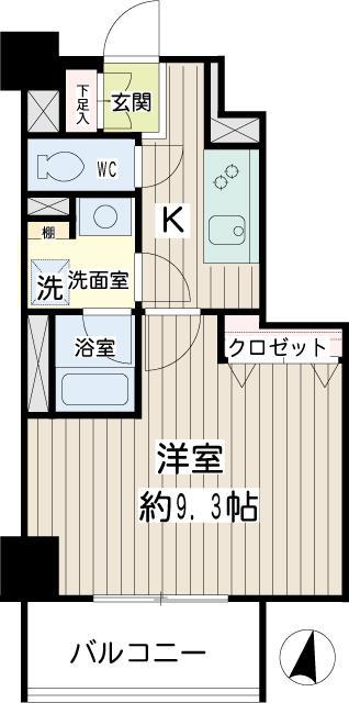 PEARLCOURTTSURUMI(1K/4階)の間取り写真