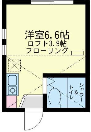ユナイト藤沢フランソワーズ(ワンルーム/2階)の間取り写真