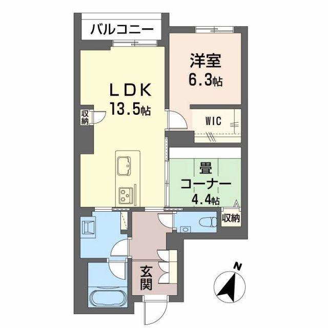 AZUR米山(2LDK/2階)の間取り写真