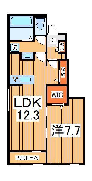 ベル・コリーヌA(1LDK/1階)の間取り写真