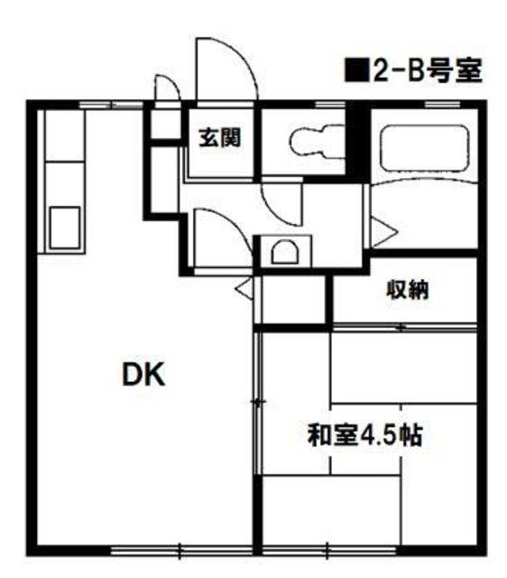 サンライフ山田(1DK/2階)の間取り写真
