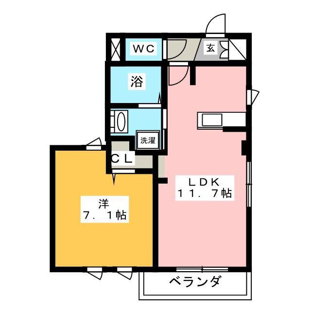 アルファ ガイア(1LDK/3階)の間取り写真