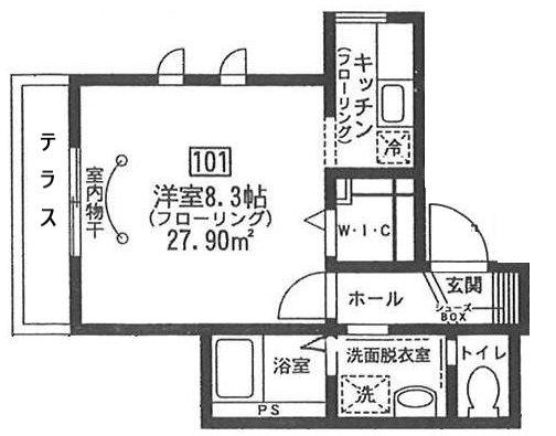COZY PERCH(1K/1階)の間取り写真