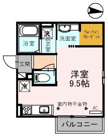 リコパレス(ワンルーム/1階)の間取り写真