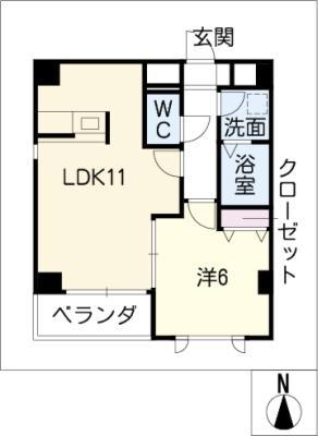 RUSSURE川名(1LDK/2階)の間取り写真