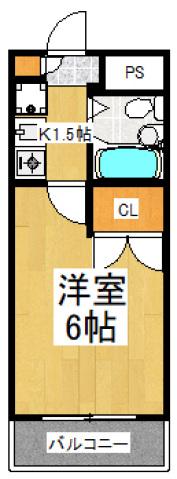 COZY久米川(1K/3階)の間取り写真