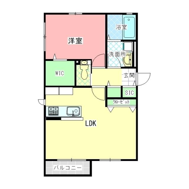 MAISON CEST LA VIE(1LDK/1階)の間取り写真