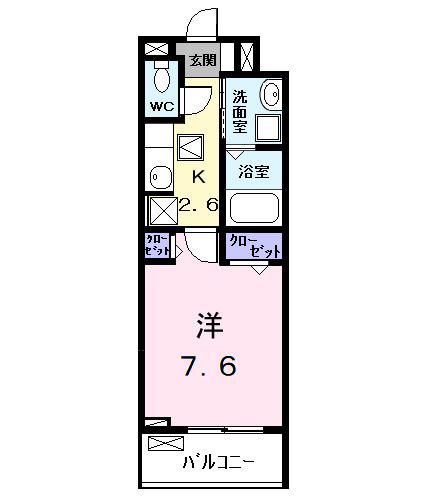 エクセルシオールII(1K/1階)の間取り写真