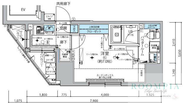   メインステージ信濃町 (1K/8階)の間取り写真