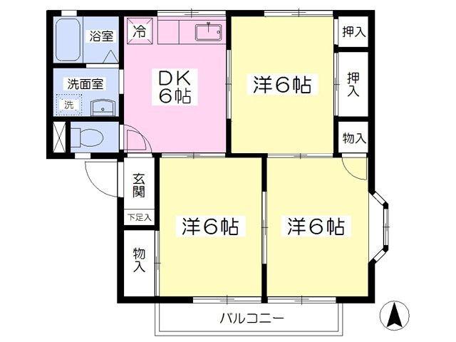 サンシティパークIIIC(3DK/2階)の間取り写真